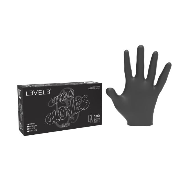 GUANTE PROFESIONAL NITRILO MEDIANO NEGRO 100 UND L3VEL3