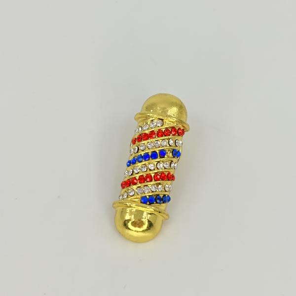 BROCHE PRENDEDOR FIGURA POLO DORADO