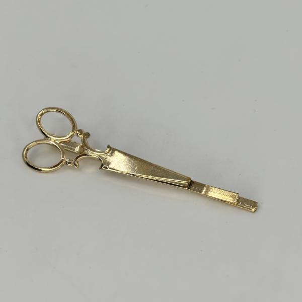 BROCHE PRENDEDOR FIGURA TIJERA DORADO
