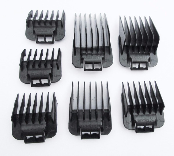 COMBO GUIAS PLASTICAS 7PC  NEGRO ANDIS