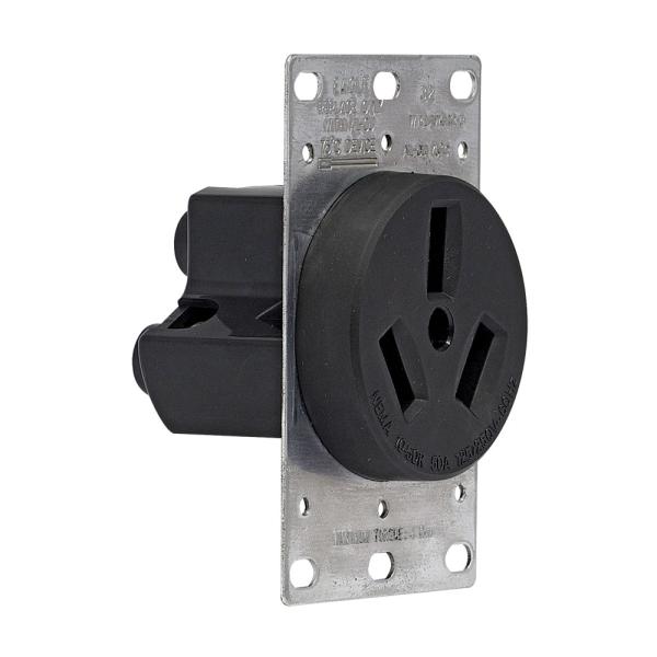 TOMACORRIENTE TRIFASICO EMPOTRAR 50A COCINA/SECADORA NEGRO AGUILA