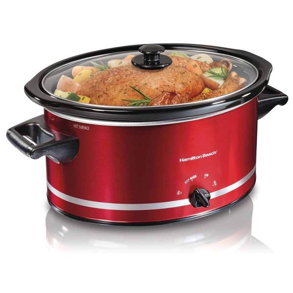 OLLA COCIMIENTO LENTO 8QT ROJO HAMILTON BEACH