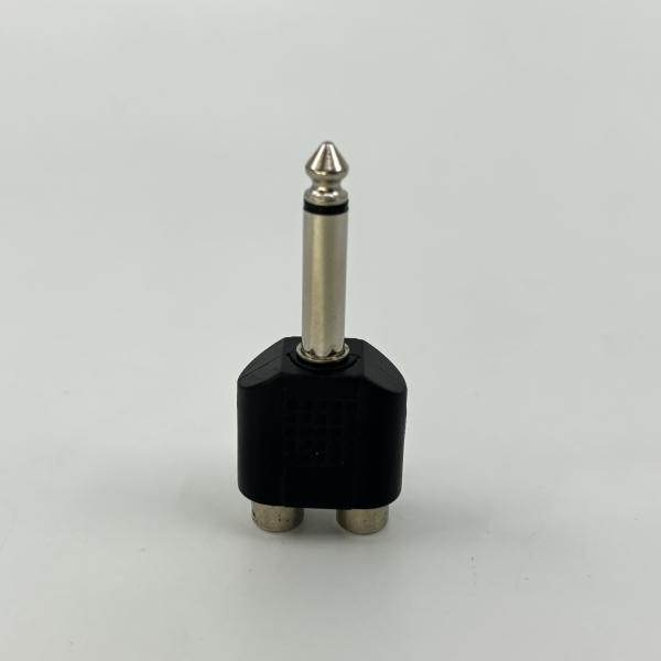 ADAPTADOR AUDIO (1/4 A 2  3.5) 6,35 MACHO A 2XRCA HEMBRA NEGRO