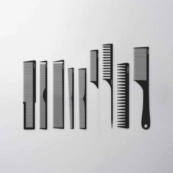 SET 9 PEINES PREMIUM CON ESTUCHE NEGRO L3VEL3