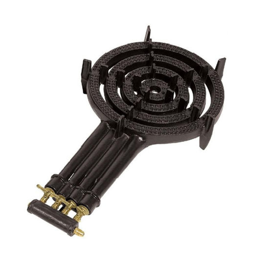 QUEMADOR INDUSTRIAL GAS 4 LLAVES SIN BASE HIERRO NEGRO
