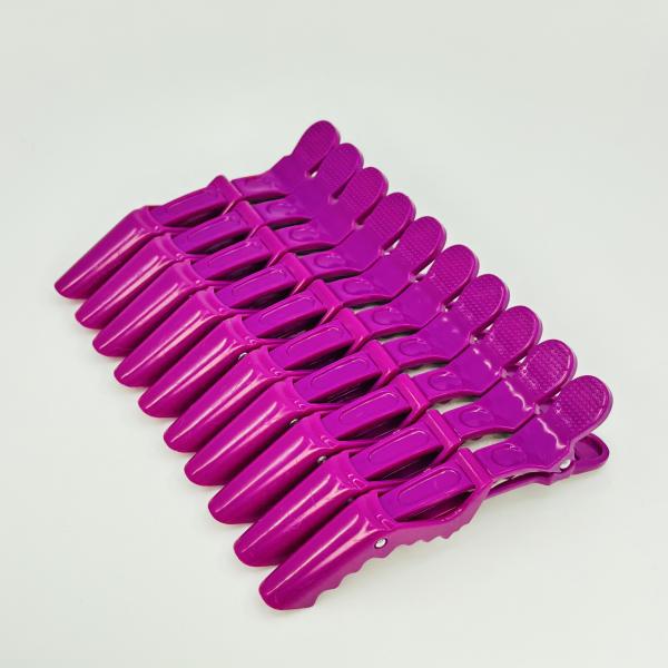 SET PRENSAS CABELLO COCODRILO 10 PZ MORADO