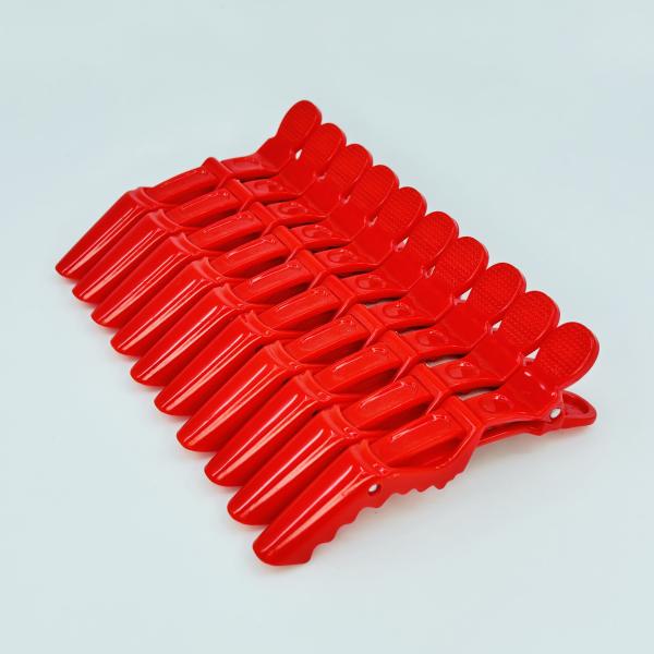 SET PRENSAS CABELLO COCODRILO 10 PZ ROJO
