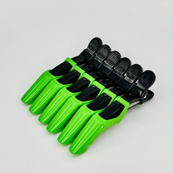 SET PRENSAS CABELLO COCODRILO 6 PZ VERDE