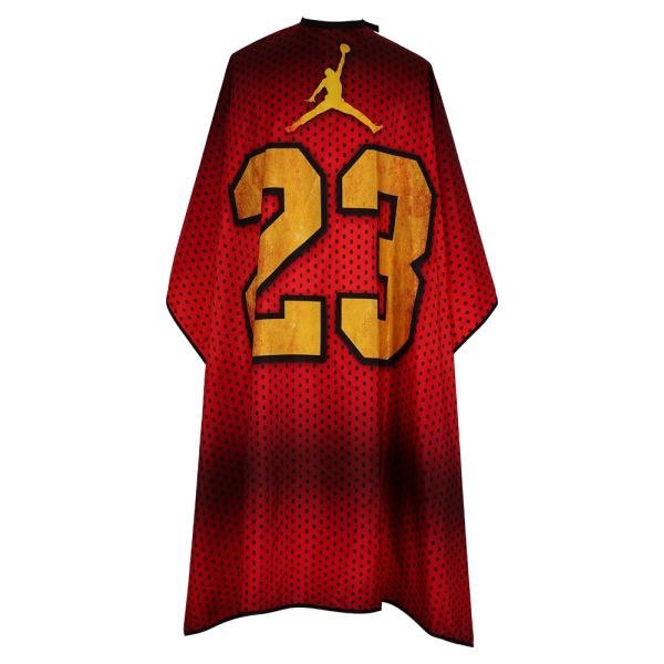 CAPA BARBERIA PROFESIONAL JORDAN #23 BROCHES FONDO ROJO