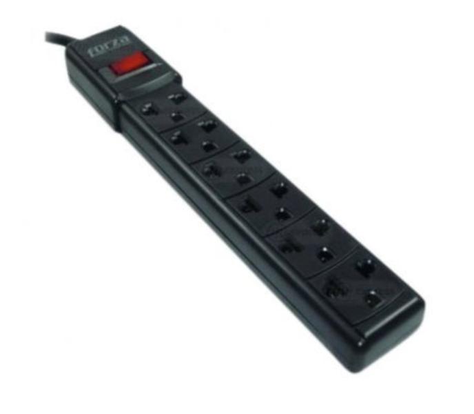REGLETA 6 TOMAS 110V NEGRO