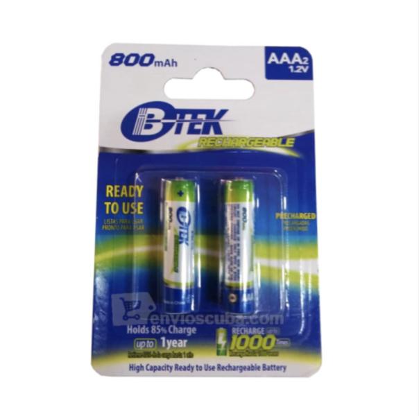 BATERIA RECARGABLE 2 AAA 1.2V 800mAh BTEK