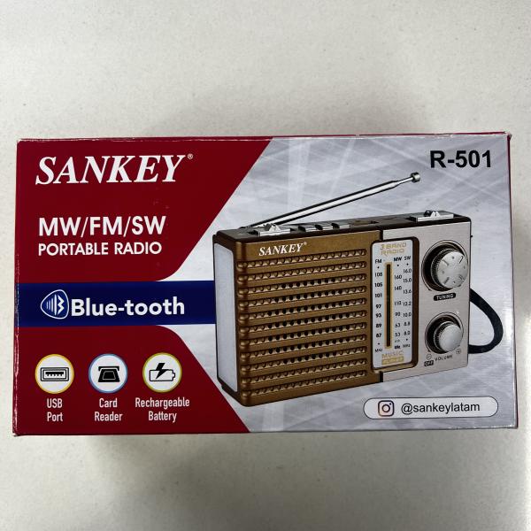 RADIO PORTATIL USB BLUETOOTH RECARGABLE SANKEY DORADO