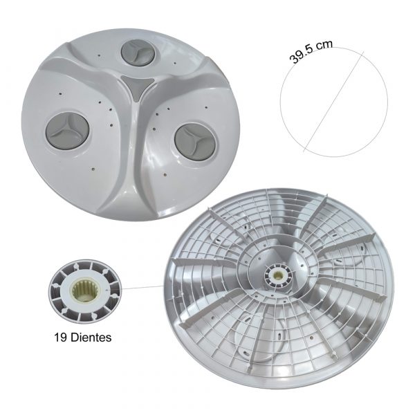 PLATO LAVADORA AUTOMATICA WHIRLPOOL 39.5CM PLANO