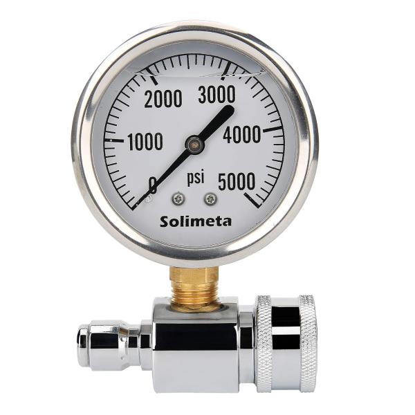 MANOMETRO LAVADORA A PRESION 2-1/2" CONEXION RAPIDA 3/8" 5000 PSI RELLENO ACEITE