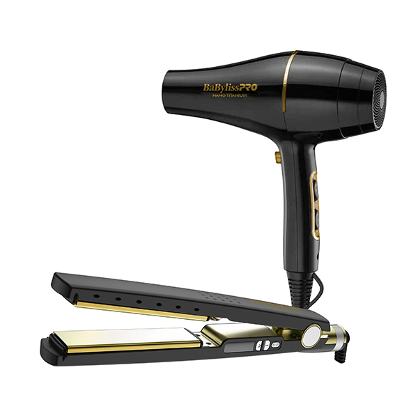 COMBO PLANCHA CABELLO 1-1/4" SECADORA 2000W NANO GOLD  BABYLISSPRO