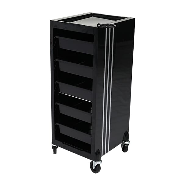 CARRITO AYUDANTE BARBERIA 5 GAVETAS NEGRO QA00205