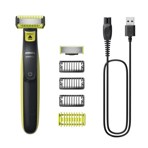RASURADORA DESTRONCADORA INALAMBRICA CORPORAL Y FACIAL ONE BLADE 3 GUIAS PHILIPS