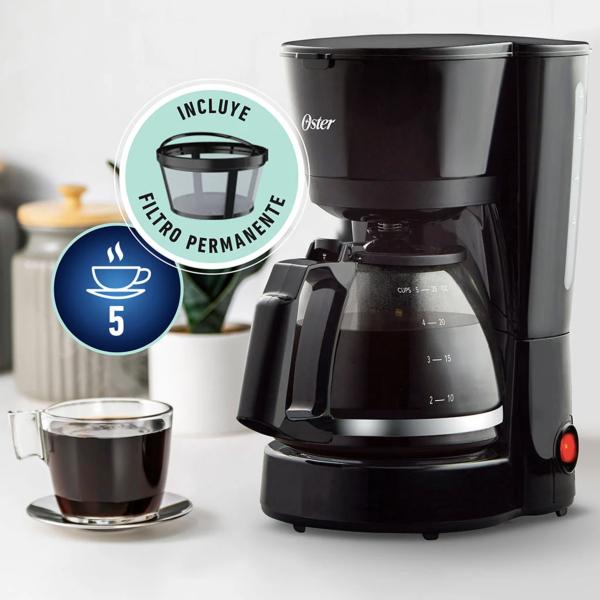 CAFETERA 5T CON FILTRO NEGRO OSTER