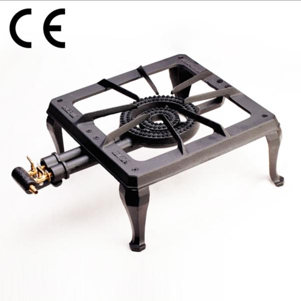 QUEMADOR INDUSTRIAL GAS 2 LLAVES CON BASE HIERRO NEGRO