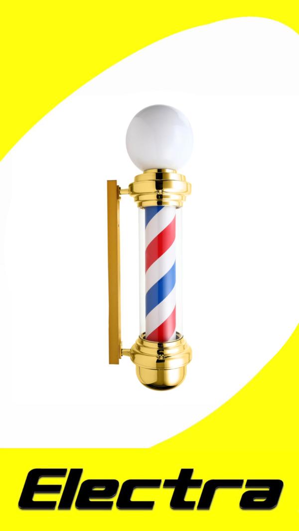 POLO BARBERIA ELECTRA PREMIUM CON ESFERA BLANCO AZUL ROJO DORADO