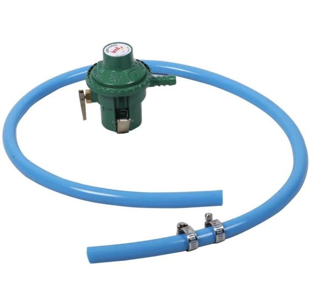 KIT GAS UNIVERSAL DOBLE PRENSA CON MANGUERA REFORZADA Y GAZAS
