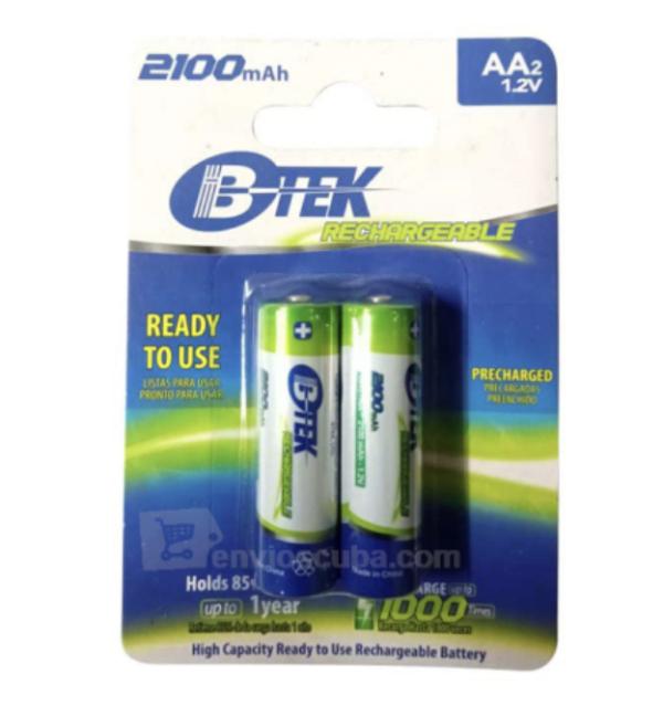BATERIA RECARGABLE 2 AA 1.2V 2000mAh BTEK