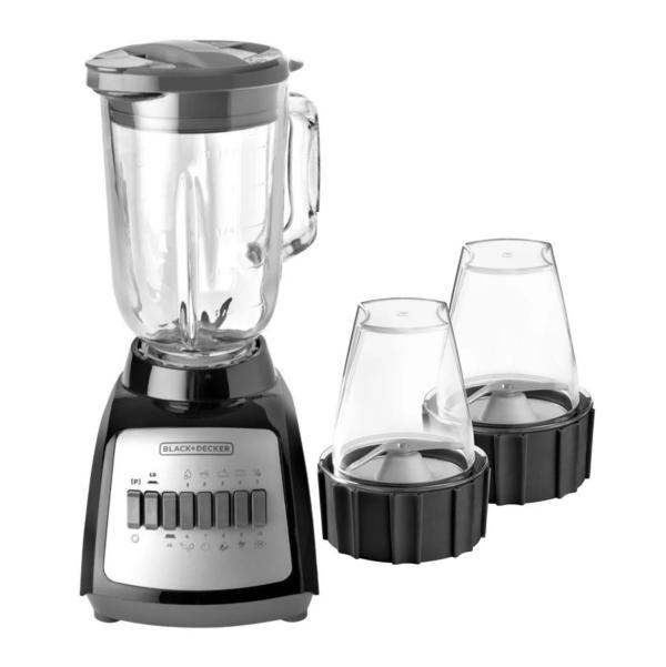 LICUADORA 10 VELOCIDADES VIDRIO NEGRO 2 PICADORES BLACK + DECKER