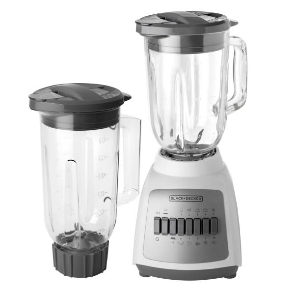 LICUADORA 10 VELOCIDADES VIDRIO BLANCA ADICIONAL FRASCO PLAST BLACK + DECKER
