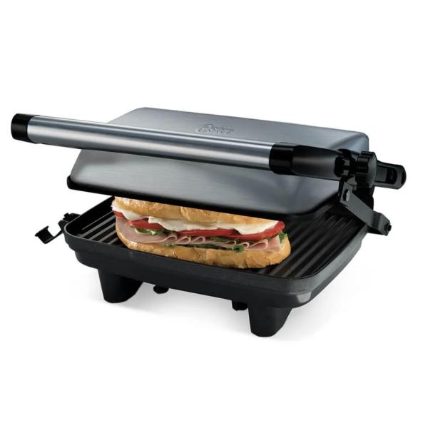 SANDWICHERA Y PARRILLA ACABADO EN ACERO MATE OSTER