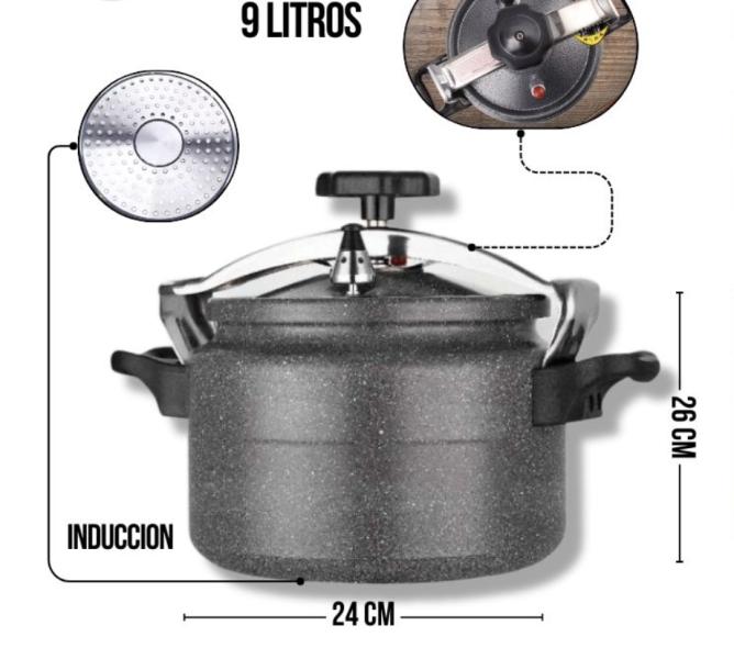 OLLA PRESION 9 LITROS 26CM MARMOLEADA INDUCCION LOTUS
