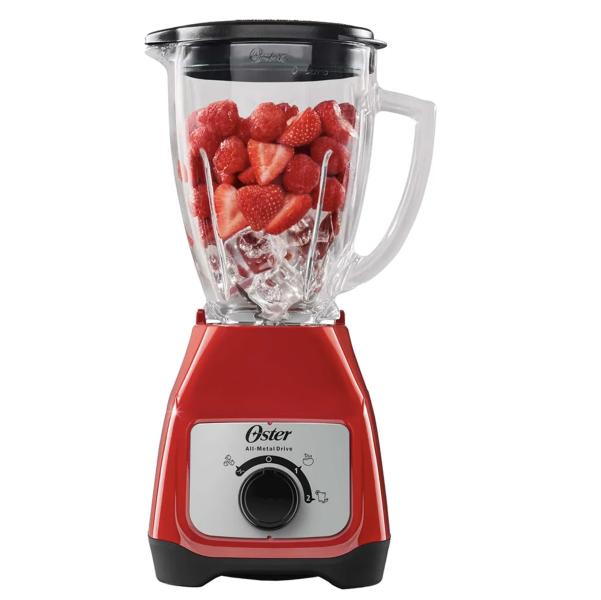 LICUADORA 2 VELOCIDADES FRASCO VIDRIO REDONDO ROJO OSTER