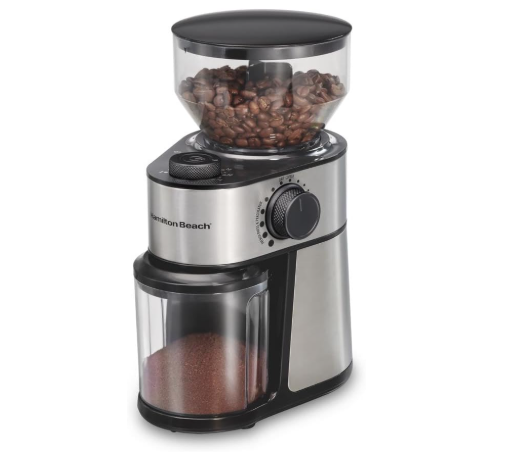 MOLEDOR CAFE EN GRANO DE 2 A 14 TAZAS ACERO INOXIDABLE CON TOLVA ALTA HAMILTON BEACH