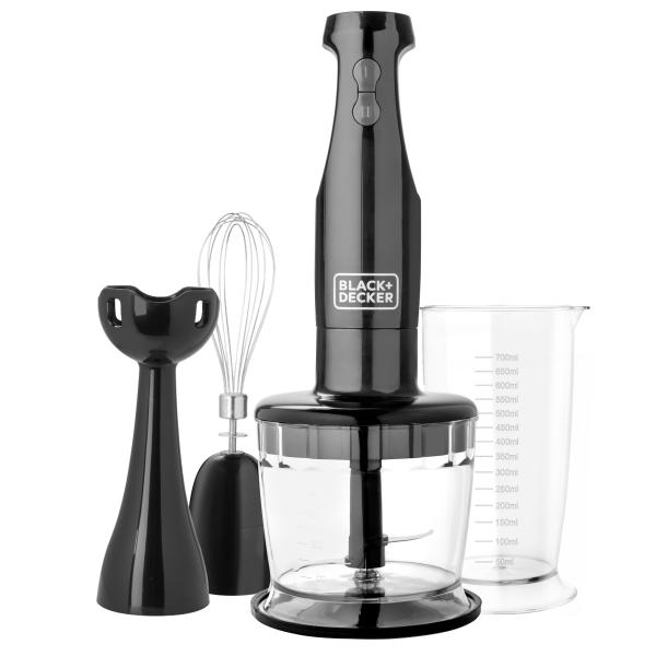 BATIDORA INMERSION 2 VELOCIDADES 200 W 3 EN 1 NEGRA BLACK + DECKER