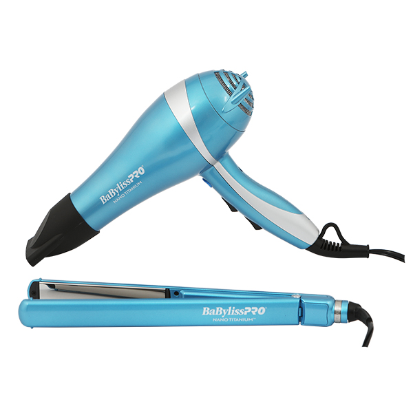 COMBO PLANCHA CABELLO 1" SECADORA 2000W IONIC AZUL BABYLISSPRO