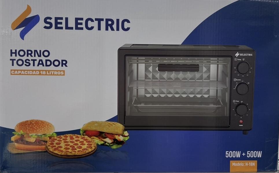 HORNO TOSTADOR 18 LITROS 1000W NEGRO SELECTRIC