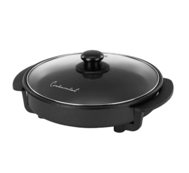 SARTEN ELECTRICO 12" REDONDO TEFLONADO TAPA VIDRIO CONTINENTAL