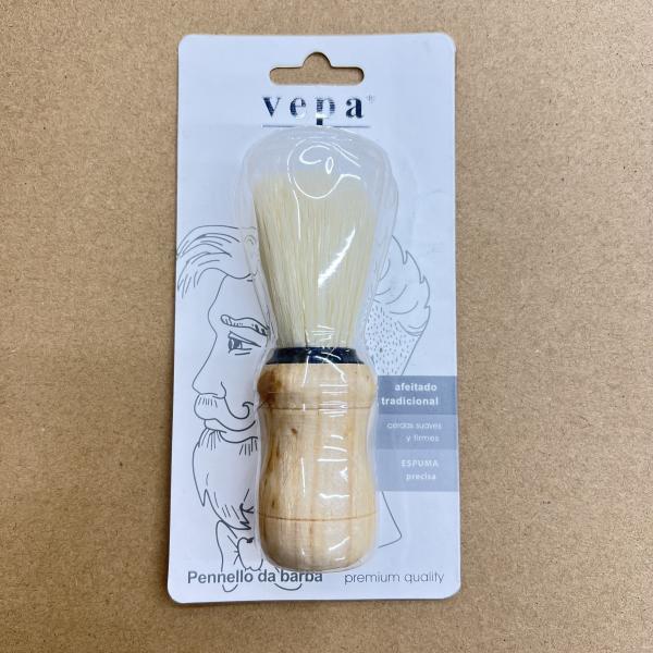 BROCHA CREMA AFEITAR PU&Ntilde;O MADERA CERDAS BLANCAS ELECTRA